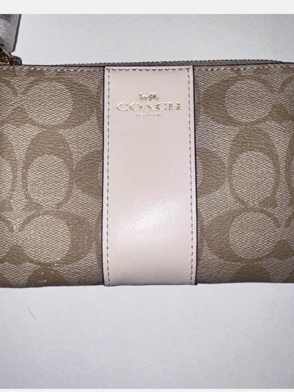 Coach Signature PVC Leather Corner Zip Wristlet